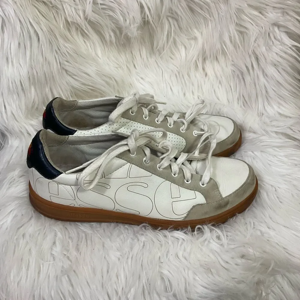 Ellessee Vintage 80’s Alchemy LZ White Leather Lace-Up Sneaker Shoes 11